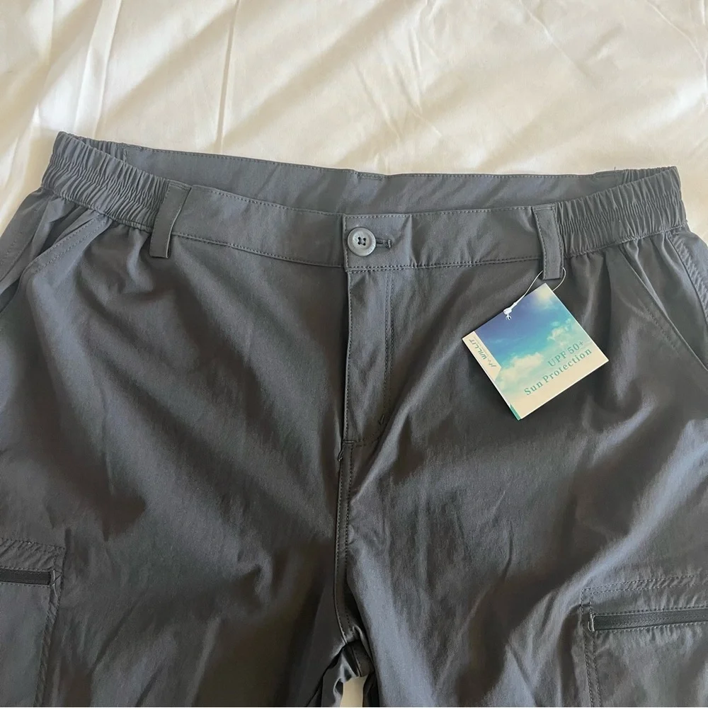 Willit Men's NWT Cargo Hiking Shorts UPF 50+ Sun Protection Gray Gorpcore Sz XL